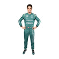 Lance Stroll Aston Martin Miami GP 2023 F1 Suit | BronzeRacewearswith sponsor logos on a white background