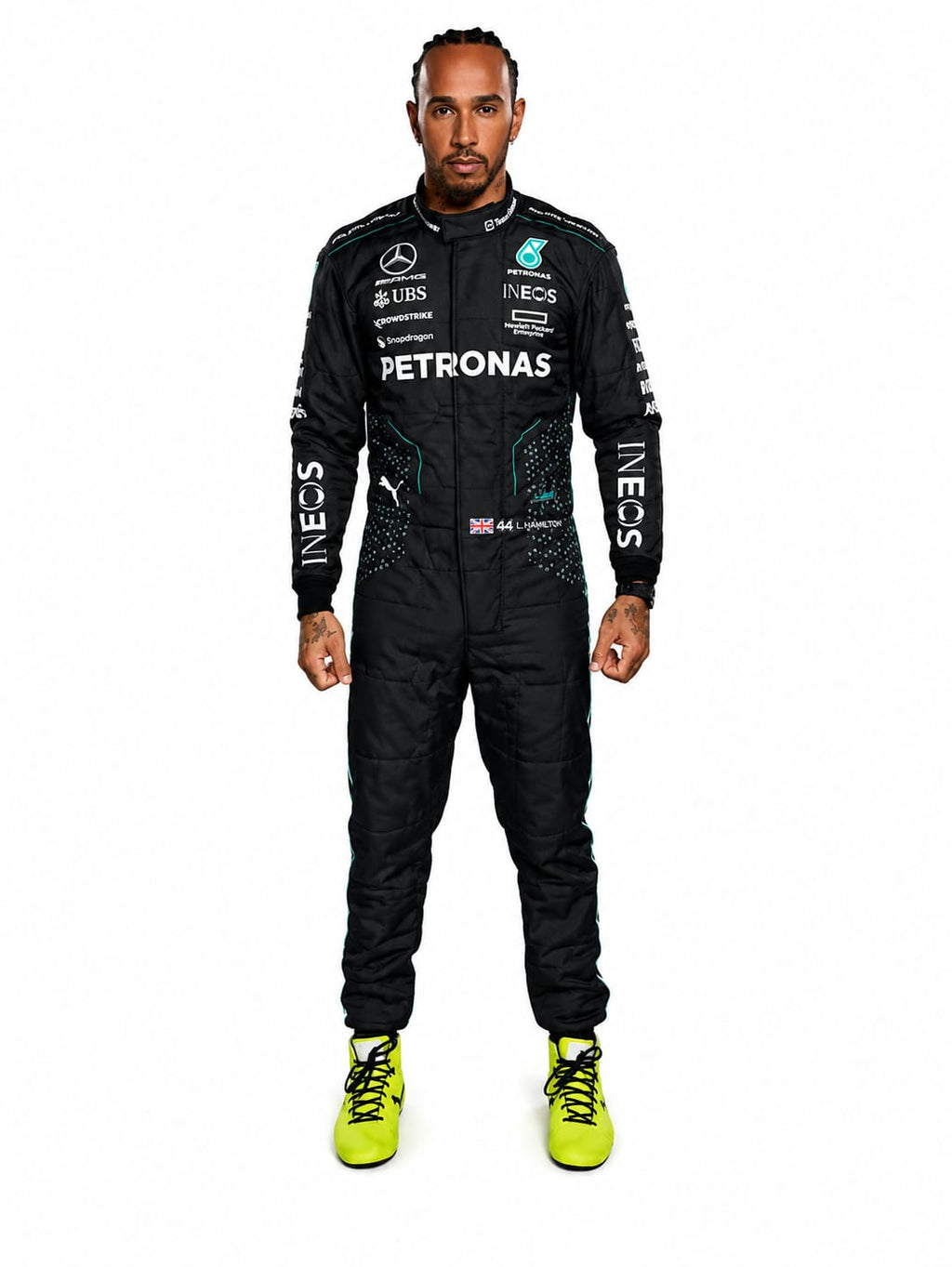 Lewis Hamilton Mercedes-AMG Petronas 2024 Formula 1 Racing Suit | Premium Replica F1 Driver Racewear