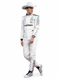 George Russell Mercedes-AMG Petronas 2025 Formula 1 Racing Suit – Premium F1 Driver Race Suit Replica | White Edition