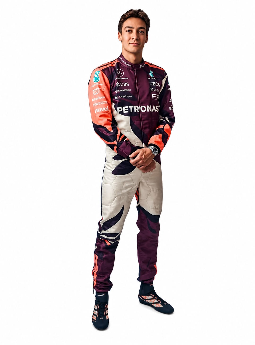 George Russell Mercedes-AMG Petronas 2025 Miami Grand Prix Formula 1 Racing Suit – Premium F1 Driver Race Suit Replica
