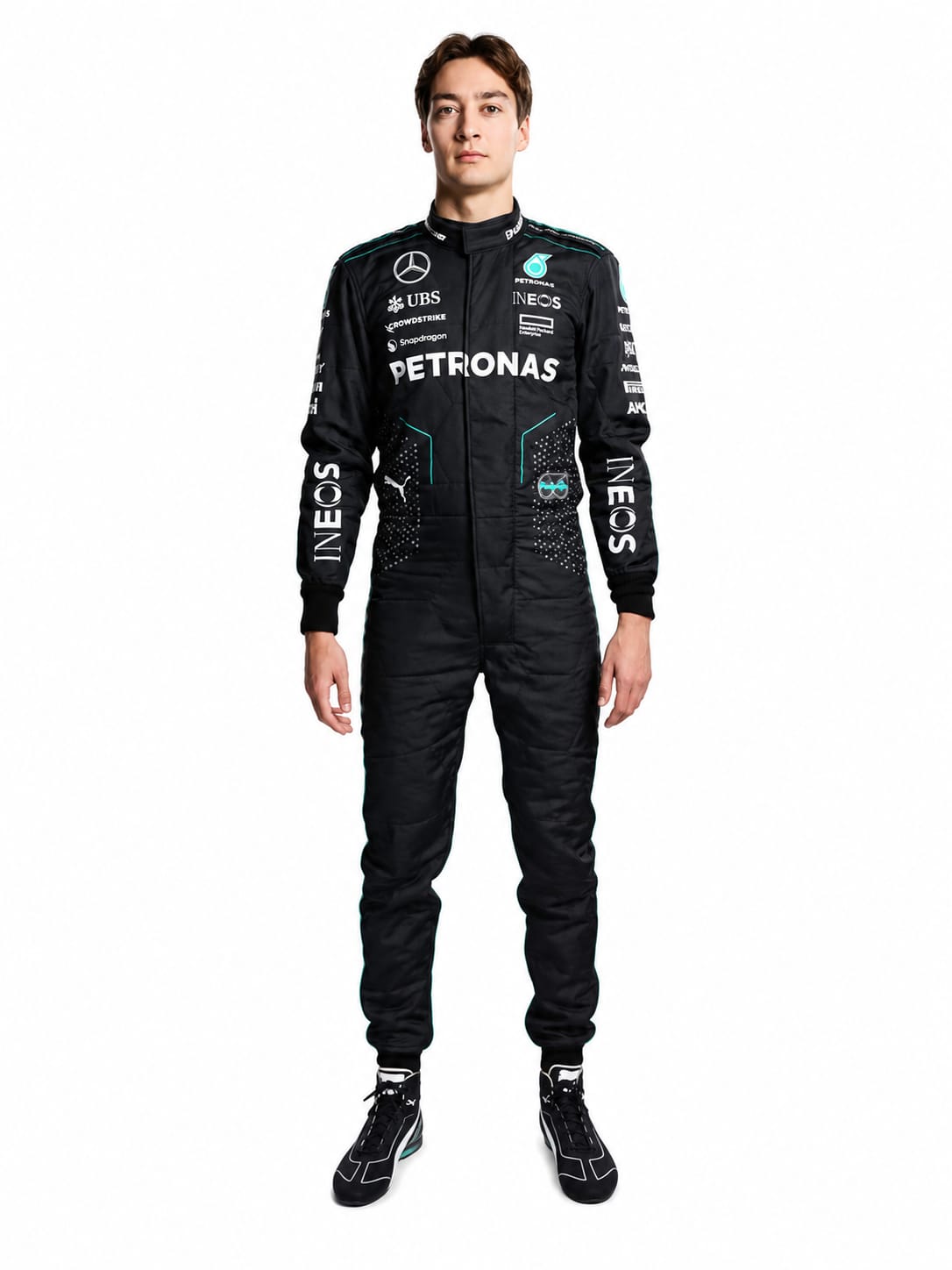 George Russell Mercedes-AMG Petronas 2024 F1 Racing Suit – Premium Formula 1 Race Suit