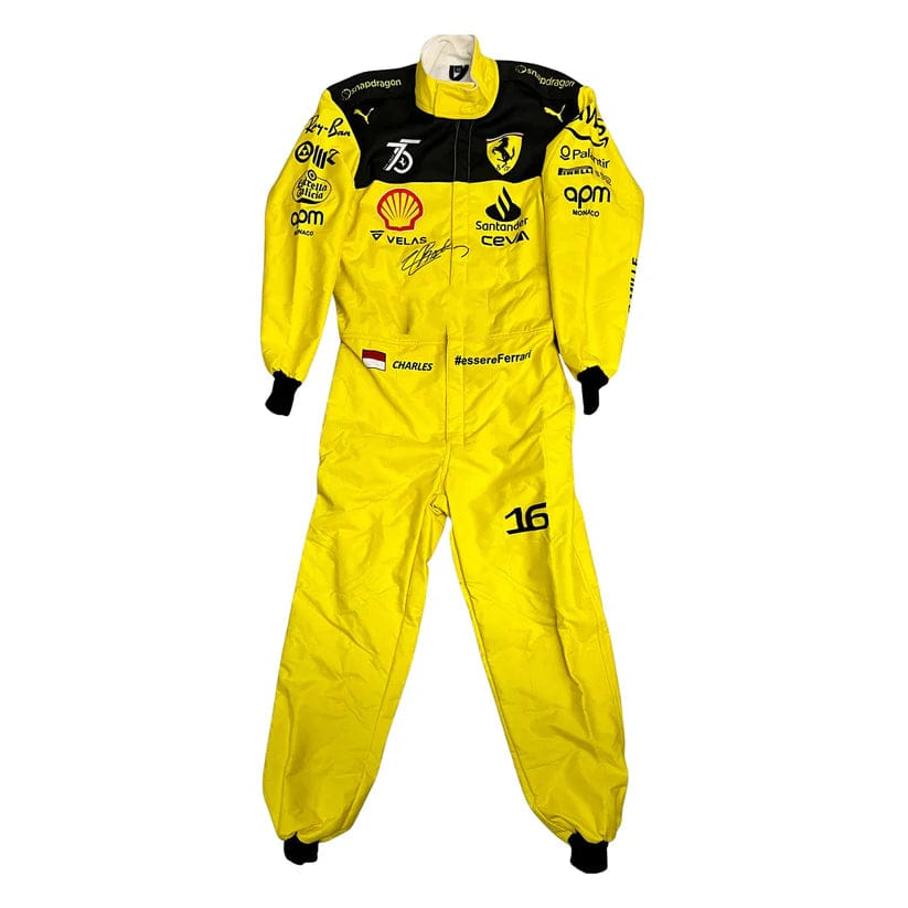2022 Ferrari Charles Leclerc Yellow F1 Racing Suit | Premium Motorsport Racewear