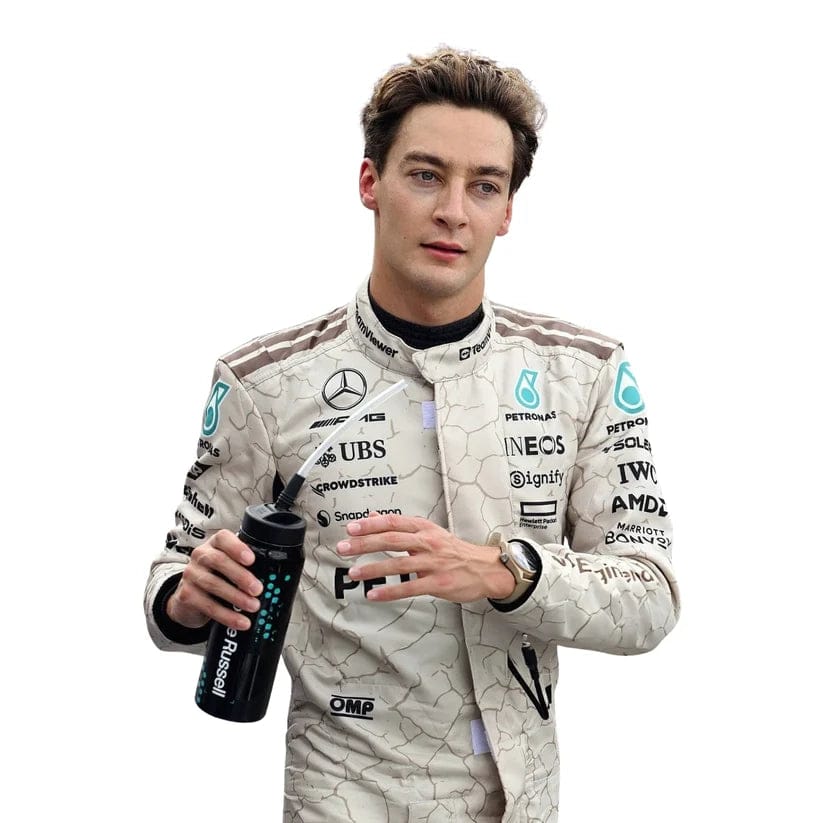 George Russell Mercedes-AMG Petronas 2025 Formula 1 Racing Suit – Premium F1 Driver Race Suit Replica | White Edition