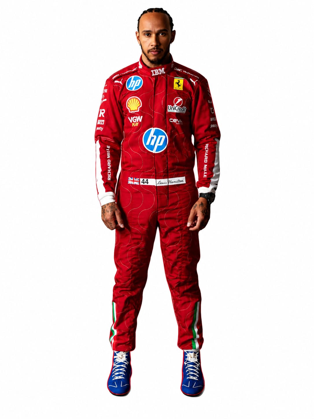 Lewis Hamilton Ferrari 2025 Monza GP F1 Racing Suit | Official Scuderia Ferrari Formula 1 Race Suit