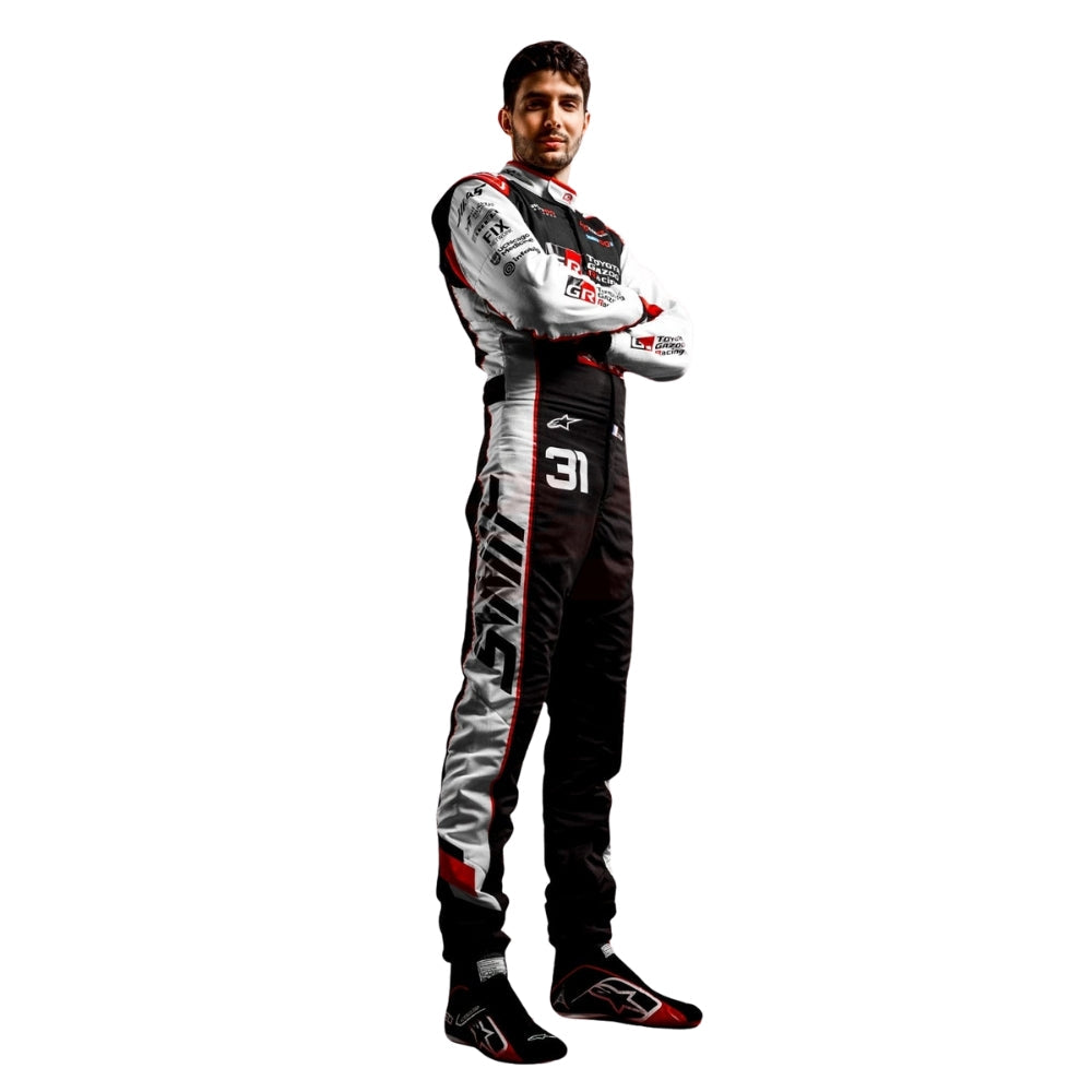 2026 Esteban Ocon Haas F1 Racing Suit Replica | BronzeWears
